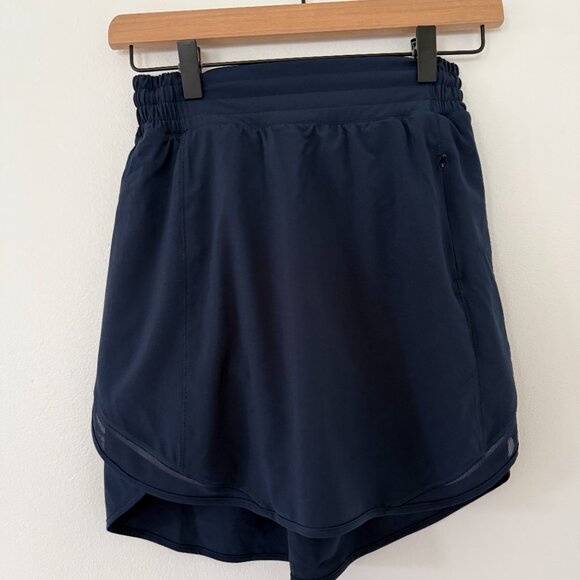 Lululemon Women’s Running Skort Size 4 Navy Athletic Skirt w/ Built-In Shorts Li - Picture 2 of 5
